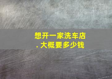 想开一家洗车店. 大概要多少钱